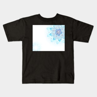 Abstract light blue flower Kids T-Shirt